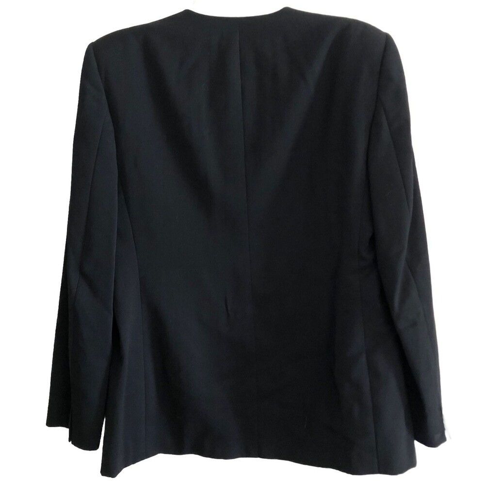 VTG Burberrys Black Wool Suit Womens Sz M Jacket Skirt Set 80s Classic Timeless - Picture 7 of 16